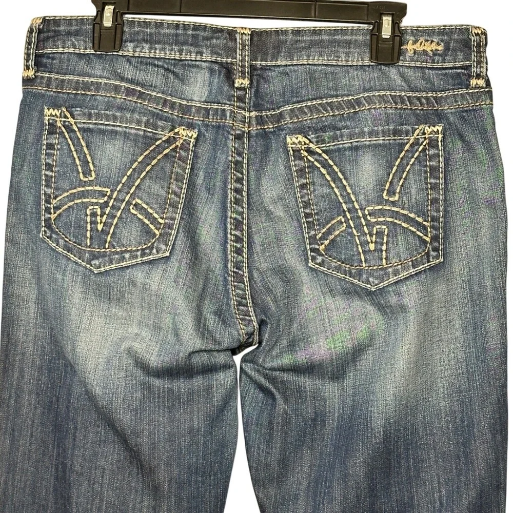 KUT from the Kloth Women's Size 14 Straight Leg Jeans Blue Medium Wash Whiskered